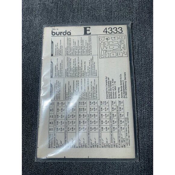 Burda Child Shirt Pants Jumper Sewing Pattern sz 3 months to 18 months 4333 - un - Picture 2 of 3